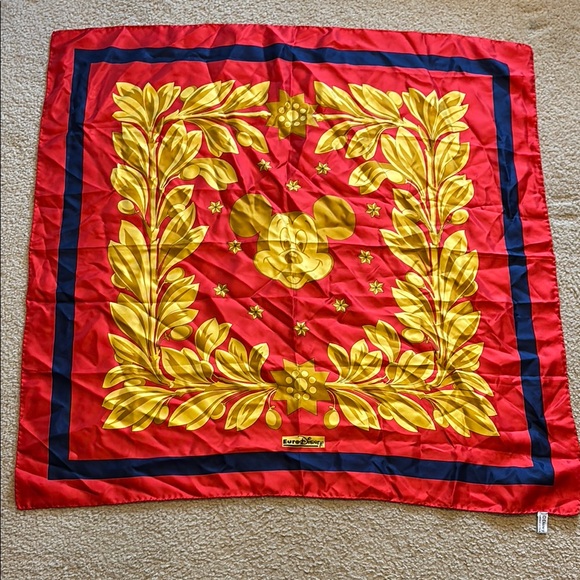 Euro Disney Red and Gold Mickey Mouse Scarf - Picture 1 of 7